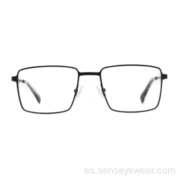 Diseño de lujo para hombre cuadrado de metal marcos ópticos de gafas